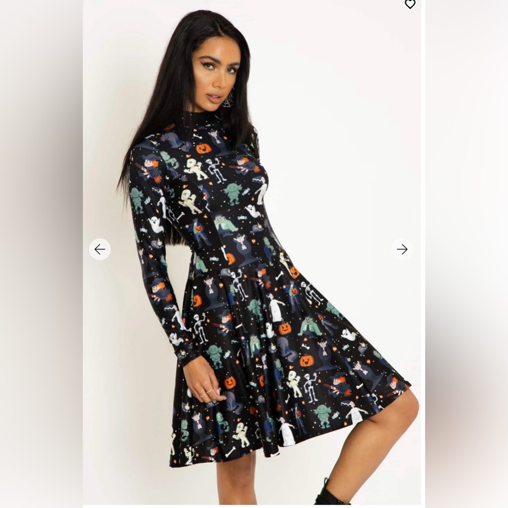 Blackmilk Spooktacular Long Sleeve Evil Longline Dress